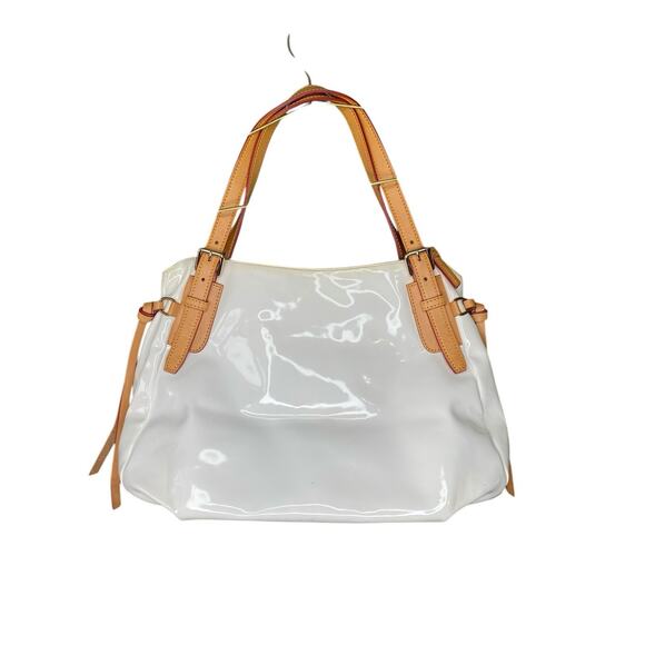 Dooney & Bourke Pocketbook White Patent Leather Large Nina Handbag - Picture 2 of 16